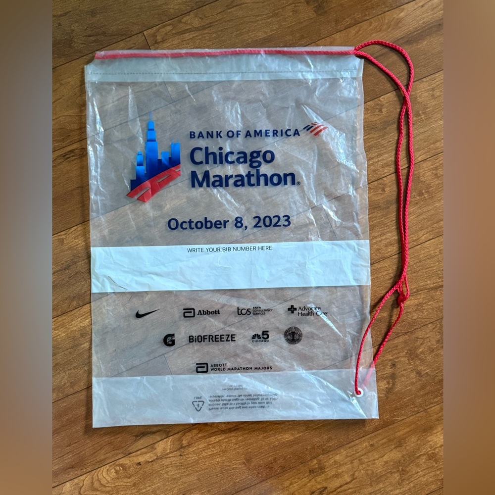 Chicago Marathon Participant Drawstring Bag October 8, 2023